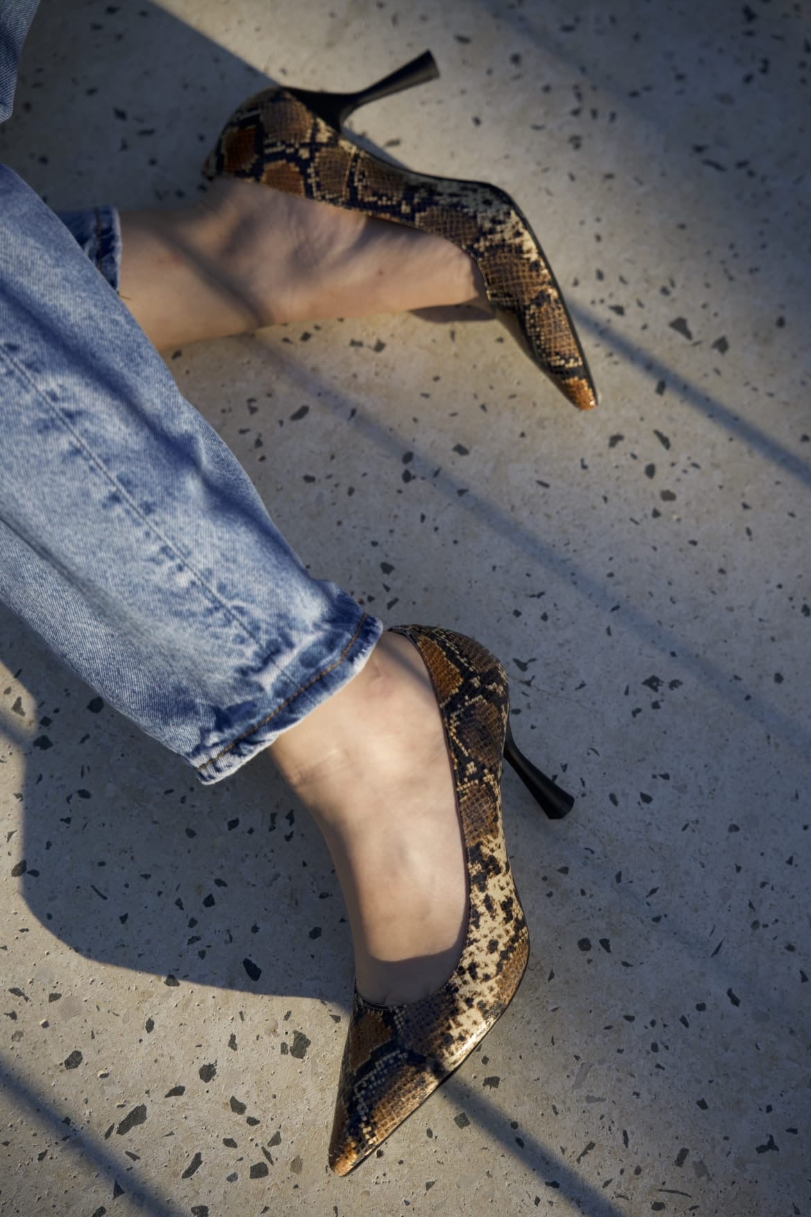 Real Leather Snakeskin PatternHigh Heels – Pointed Toe Stiletto Pumps for Women