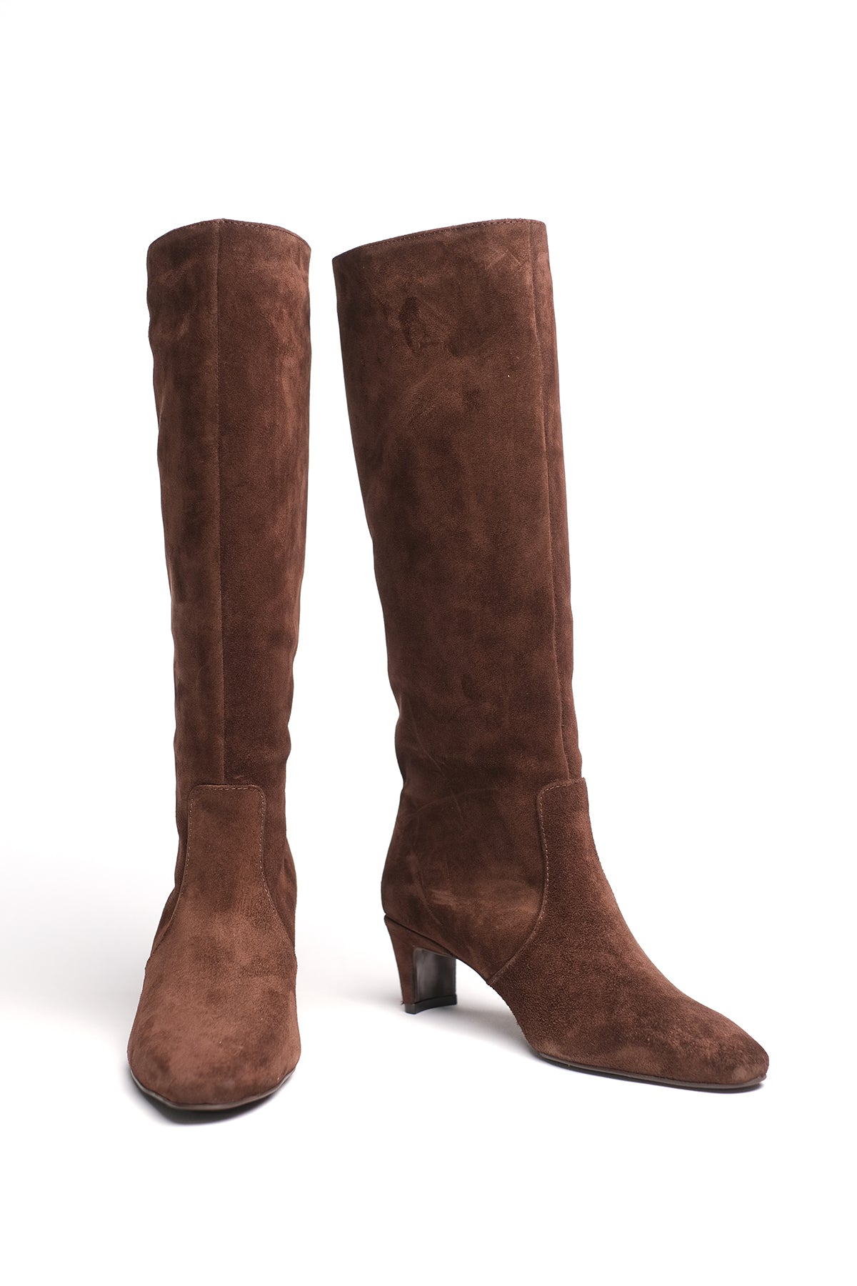 CHOCOLATE genuine leather sued boots