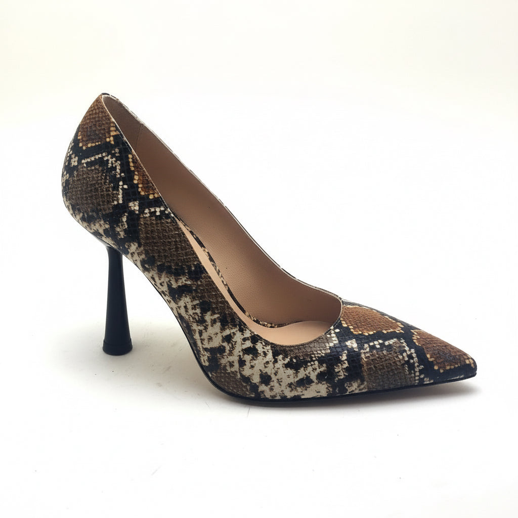 Real Leather Snakeskin PatternHigh Heels – Pointed Toe Stiletto Pumps for Women