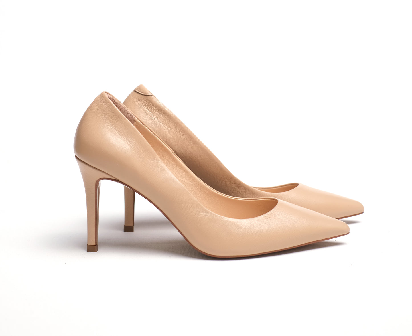 Nude Leather Pointed Stiletto