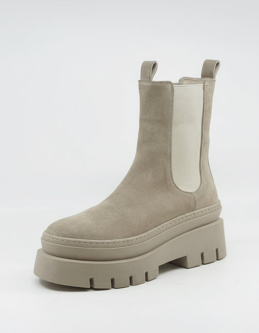 Modern Real Suede Leather Chelsea Boots – Beige