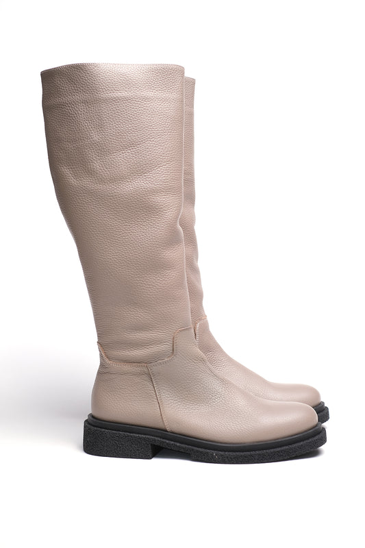 Women’s Grey  Leather Knee