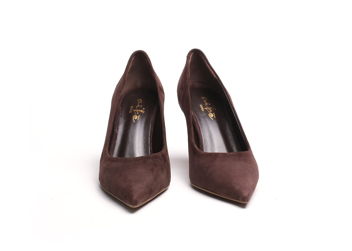 Women’s Brown Suede Leather Stiletto Heels